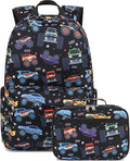 LEDAOU Kids School Backpack with Lunch Box for Boys Girls Kindergarten BookBag School Bag Preschool Toddler Backpack (Black)