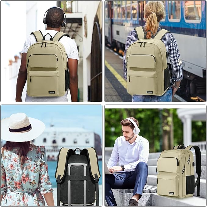 Backpack for School Teen Boys and Girls, Carry-on Lightweight Casual Bookbag with USB Charging Port Fit 15.6 Inch Notebook