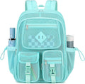 MOONBABY Mesh Backpack for School Heavy Duty See Through Net Bookbag Girls Boys Semi-Transparent Net Back Pack for Beach, Swimming, Sports, Work, Travel (Green)