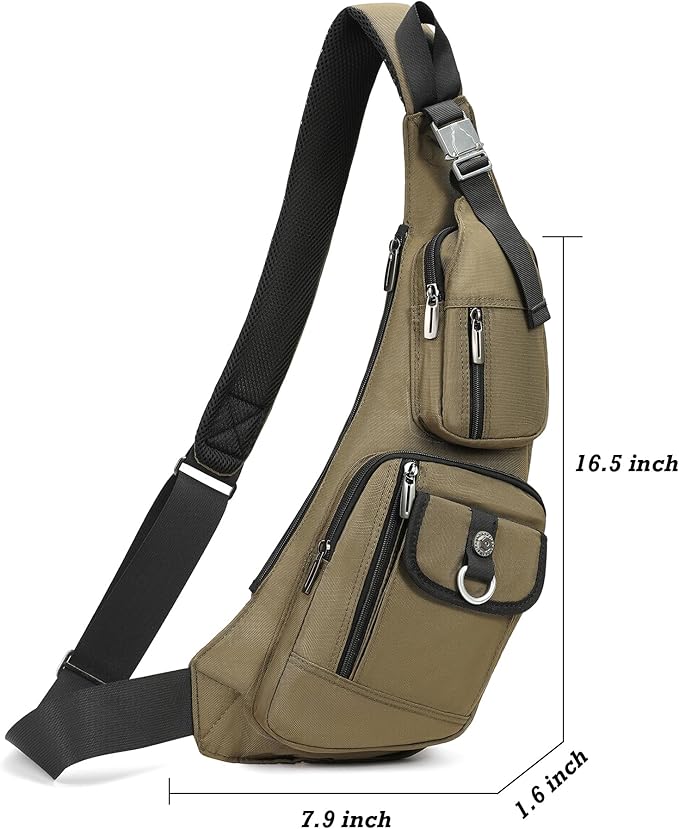 NICGID Sling Bag Chest Shoulder Backpack Crossbody Bags Casual Daypack for Men Women (Army gren-014)