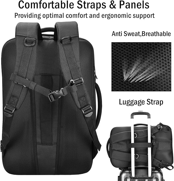 Travel Backpack 40L, TSA Friendly Airline Flight Approved Carry On Laptop Backpacks Lightweight Business Knapsack,Large Capacity Rucksack,Weekender Bag Daypack,Fits 17.3 Inch Laptop