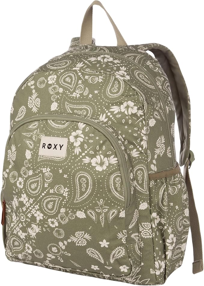 Roxy Women's Moon Magic Backpack | Travel | Vacation | Everyday Carry | Laptop Sleeve | Padded Straps | 22L - Oil Green Boho Bandana