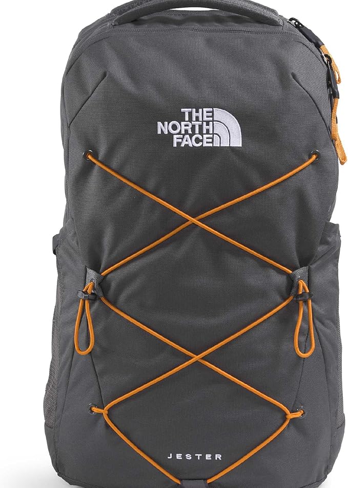 The North Face Jester Everyday Laptop Backpack - Commuter Daypack, Water Repellent, Laptop Sleeve, Anthracite Grey/Dust Orange, One Size