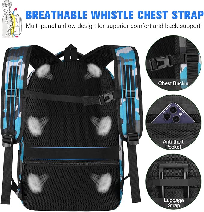 YAMTION School Backpack for Teen Boys Men,17.3 Inch Laptop Bookbag for High School College Students Work Office Business Travel