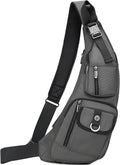NICGID Sling Bag Chest Shoulder Backpack Crossbody Bags Casual Daypack for Men Women (Grey-014)