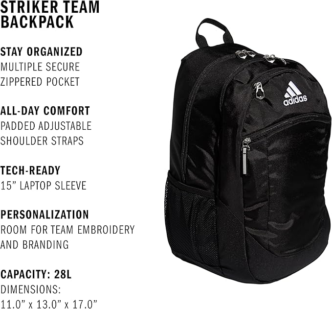 Striker Team Sports Backpack for soccer and more, workout bag for men and women