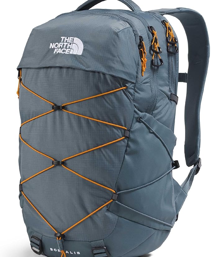 The North Face Borealis Commuter Laptop Backpack - Water Repellent, Laptop Sleeve, Large Main Compartment, Granite Grey/Dust Orange, One Size