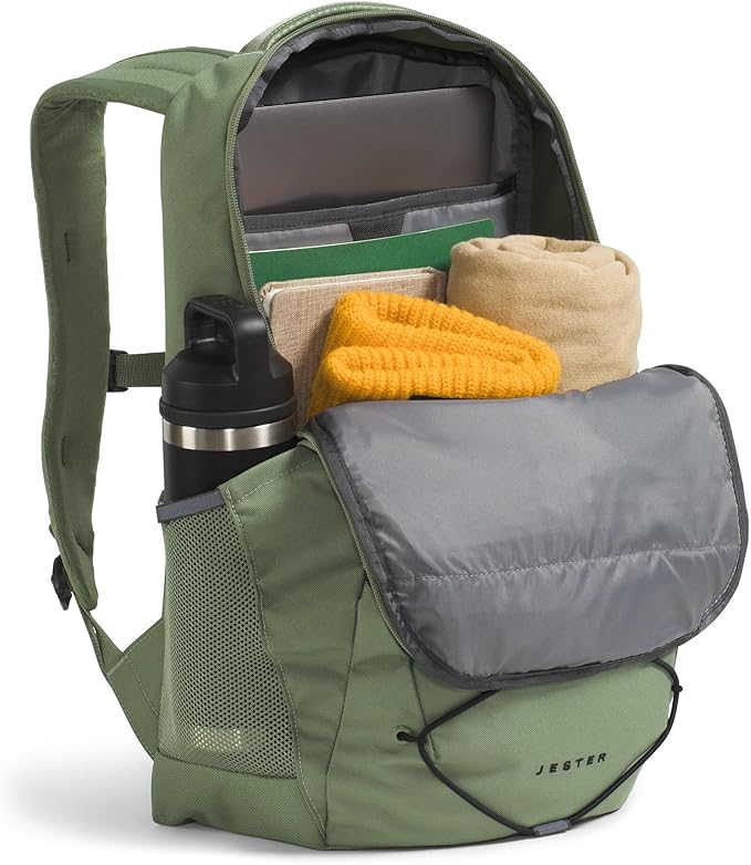 The North Face Jester Everyday Laptop Backpack - Commuter Daypack, Water Repellent, Laptop Sleeve, Bark Mist/TNF Black, One Size