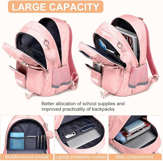 Girls Backpack School Bag for Students tees girls Book Bag, Backpack for Women, 15.6 inch Laptop Backpack,
