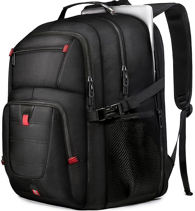 Large Travel Laptop Backpack for Men with LifetimeWarranty, Extra Large TSA Friendly Travel Backpacks for College High School Airline Approved Business Work Bag Fits 17 Inch Computer, Black