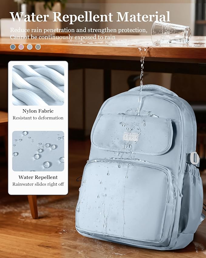 Lightweighr College School Backpacks For Women,Classic Middle Student Bookbag For Teens Girls,Waterproof Middle School Bag Boys(Blue)