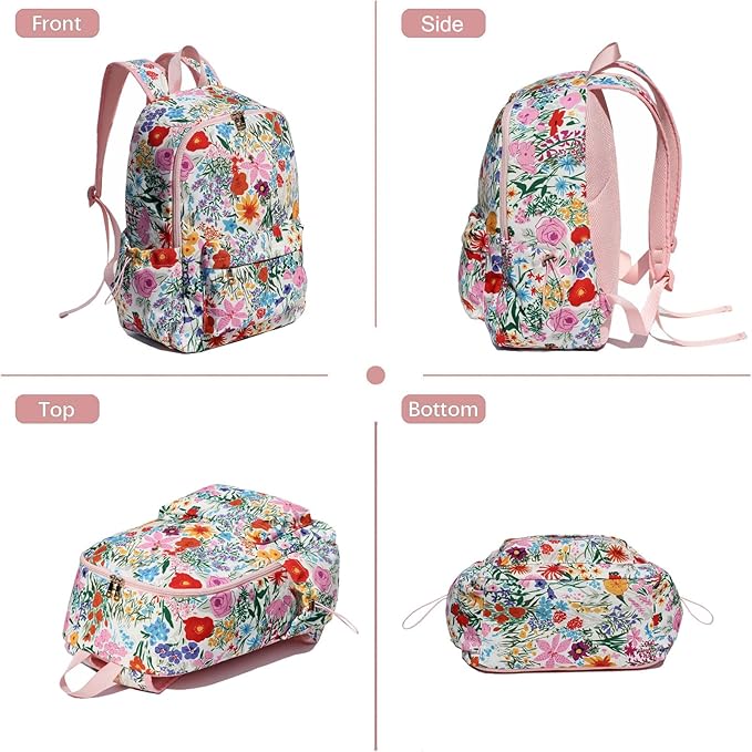 ESVAN Personalized Gifts Backpack Canvas Linen Nylon 17 inch Laptop Bag for Women Casual College