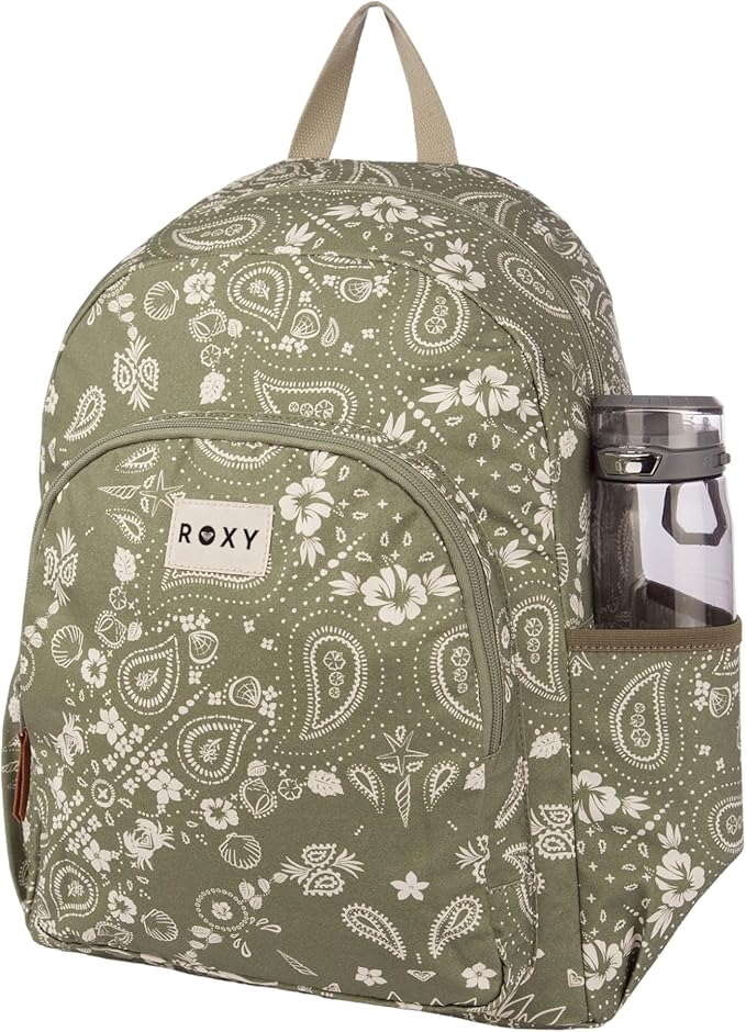 Roxy Women's Moon Magic Backpack | Travel | Vacation | Everyday Carry | Laptop Sleeve | Padded Straps | 22L - Oil Green Boho Bandana