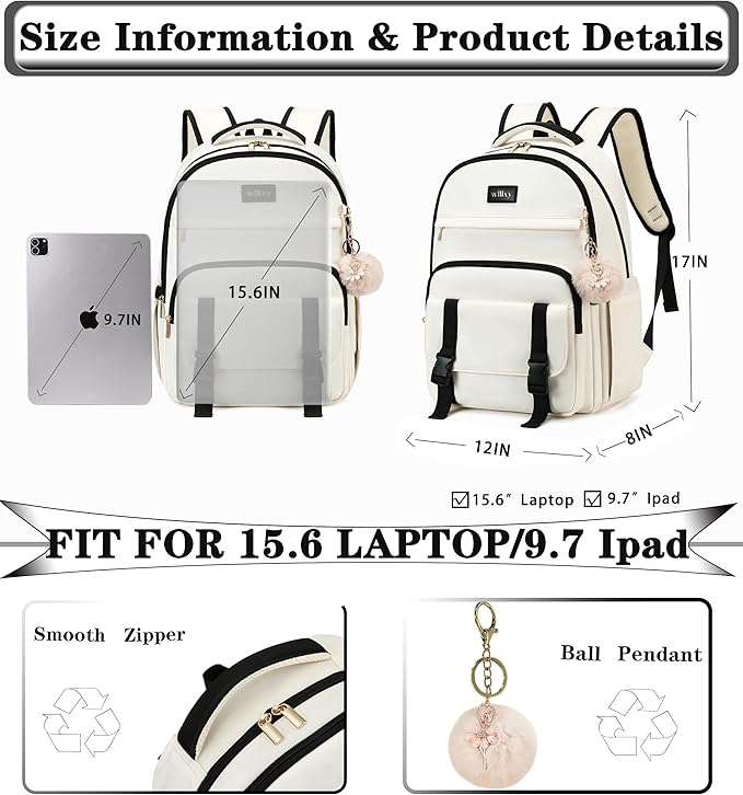 Caoroky knight 15.6inch Women Laptop Backpack Inch Office Business Work Backpacks Purse Anti Theft Travel Back Pack School College Bookbag Nurse Teacher Learning Daypack Computer Rucksack,Black-B