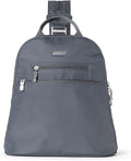 Baggallini Essential Mini Backpack Purse for Women - Built-in RFID Card Holder - Convertible Sling Bag with Adjustable Shoulder Strap, Charcoal Gray