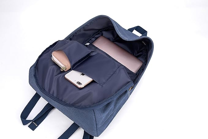 Canvas Laptop Backpack, Durable Rucksack, Travel Bag Fits 15.6 Inch Notebook for Men Women Factory Directly (Blue)