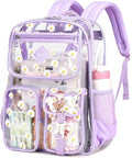 Clear Backpack for School,Heavy Duty PVC Transparent Bookbag for Girls Stadium Approved See Through Backpack