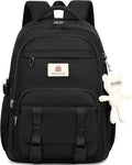 Hidds College Backpack Laptop Backpacks 15.6 Inch for Men Women Elementary Middle High School Book Bag For Teens Girls Boys Student Anti Theft Travel Daypack Large Bookbags-Black