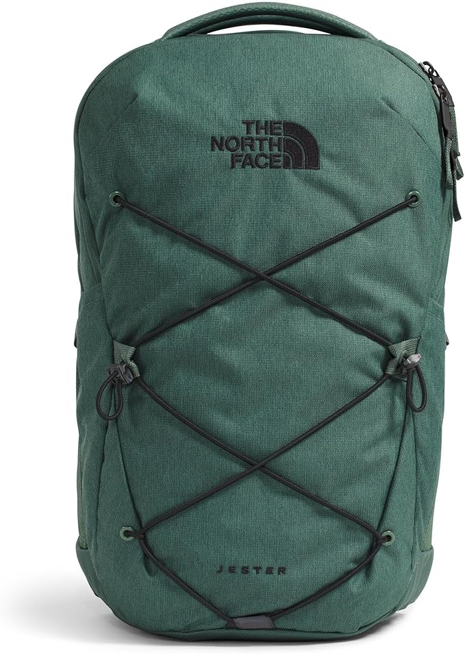 The North Face Jester Everyday Laptop Backpack - Commuter Daypack, Water Repellent, Laptop Sleeve, Duck Green Dark Heather/TNF Black, One Size