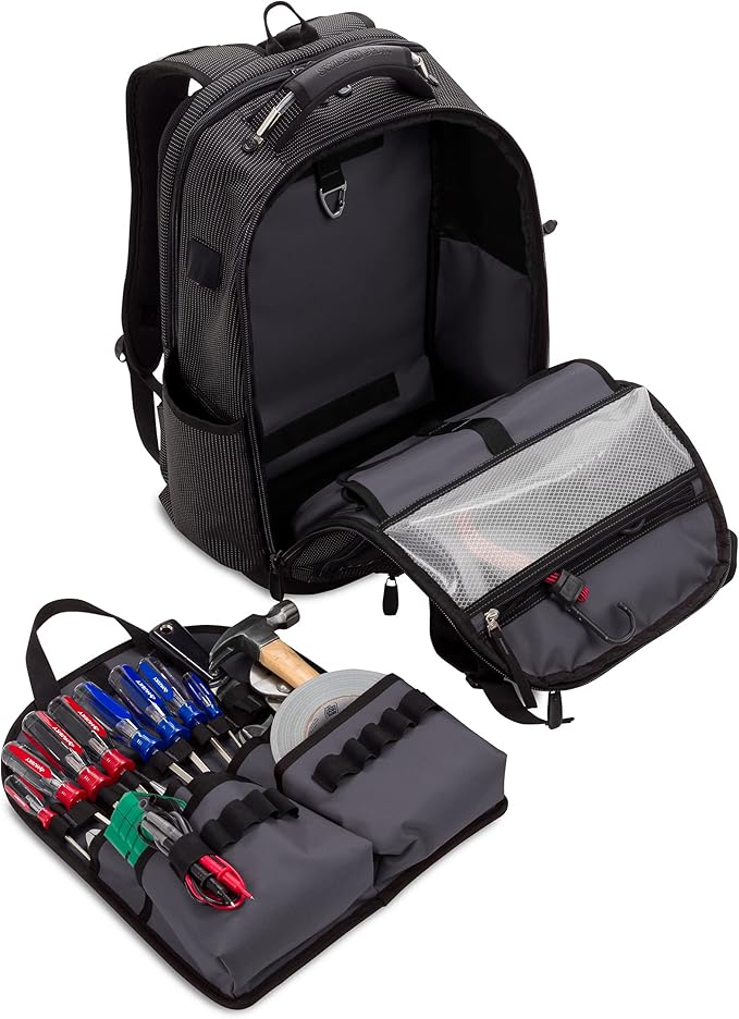 SwissGear Tool Bag Backpack, Fits Up to 17-Inch Laptop, Work Pack PRO, Black