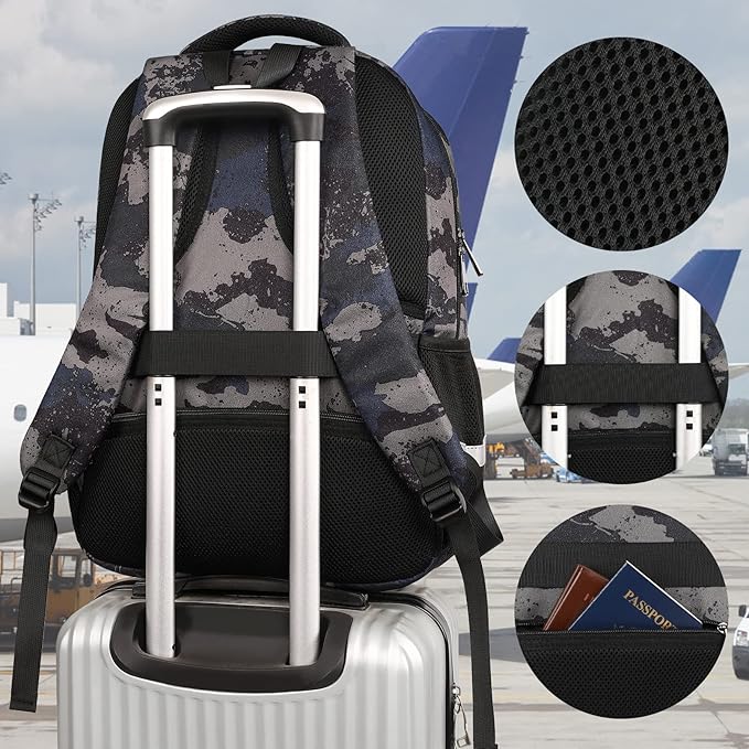 Jiefeike Laptop Backpack for Men, Extra Large Travel Backpack with USB Charging Port, TSA Friendly Anti Theft Water-Resistant Bag Daypack for Work, Daily Computer Bookbag Fits 17 Inch Laptop Backpack