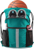 BeeGreen Drawstring Backpack Bag with Shoe Compartment, X-Large Black Gym Sports String Cinch Backpack