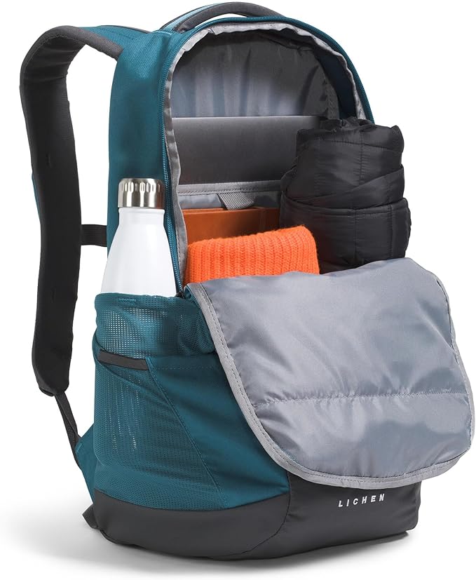 The North Face Lichen Daypack - Everyday Commuter Backpack, Laptop Sleeve, Water Bottle Pockets, Center Front Pouch, Space/Anthracite Grey, One Size