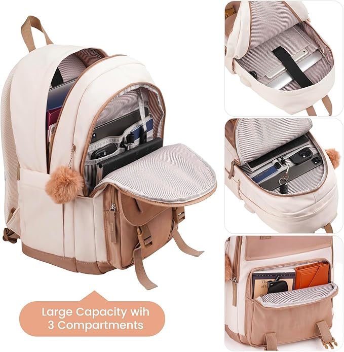 MOMUVO School Backpacks for Teen Girls Women,15.6 Inch Laptop School Book Bag Cute College Backpack Bookbag for Students