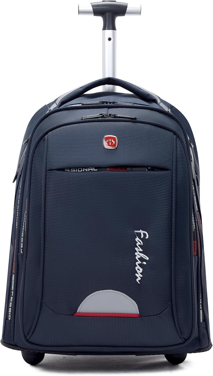 Rolling Backpack for Adults, 22 Inch Backpack with Wheels for Business, College Student and Travel Commuter, Waterproof Wheeled Backpack (blue)