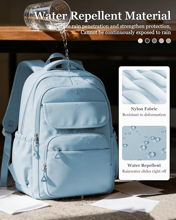 School Backpack for Women Men Cute Backpack for College Students Lightweight High School bag for Teens Girls Boys Waterproof Casual Daypacks Bookbag(Blue)
