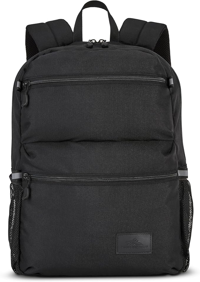 High Sierra Everclass Backpack - Travel or Work Laptop Bookbag with 360° Reflectivity, Dual Water Bottle Pockets & Fits Laptops Up To 15.6”, One Size, Black