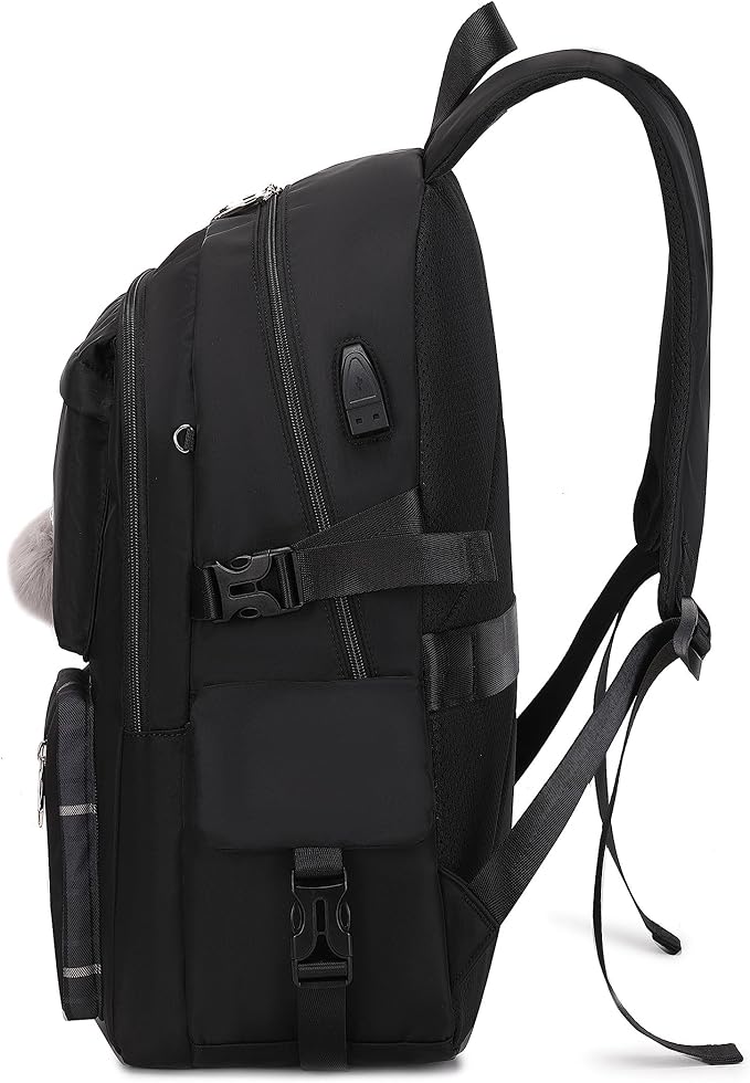 Joymoze Women Fashion Travel Backpack Set Roomy Laptop Rucksack Set Casual Daypack for Girl Black