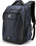 Swissdigital Design Men's Laptop Backpack for College and Business Travel with Integrated USB Charging Port and RFID Protection Fits Laptops up to 15.6 inch, Blue | SD1695-12