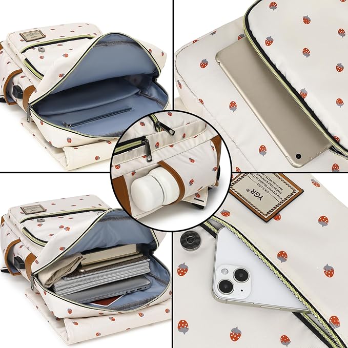 YGR Floral Laptop Backpack for Women, Female, School, Travel, Business, Outdoor Sports, Office, Work