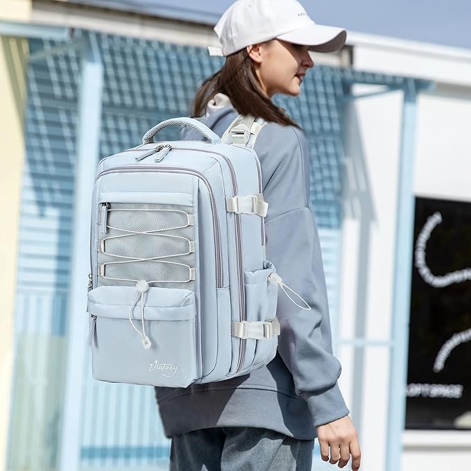 Travel Backpack for Women Men 17 Inch Laptop Backpacks with USB Port Carry on Bag Airline Approved Large College School Bookbags Waterproof Work Business Sport Rucksack Casual Daypack( Blue)