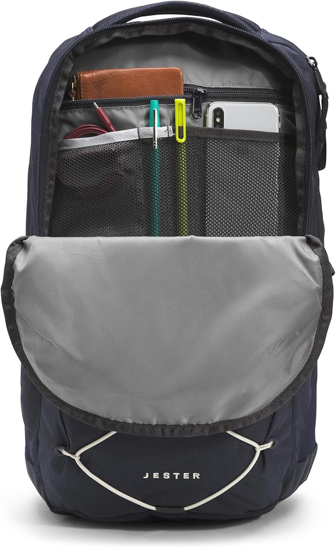 The North Face Jester Everyday Laptop Backpack - Commuter Daypack, Water Repellent, Laptop Sleeve, Aviator Navy Light Heather/Vintage White-NPF, One Size