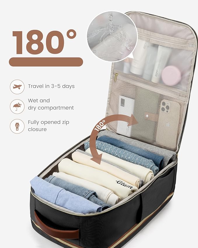 LOVEVOOK 50L Travel Backpack for Women & Men - 18 Inch Carry On Backpack & Personal Item Backpack for Airlines, Spacious and Durable Design, with 3 Packing Cubes
