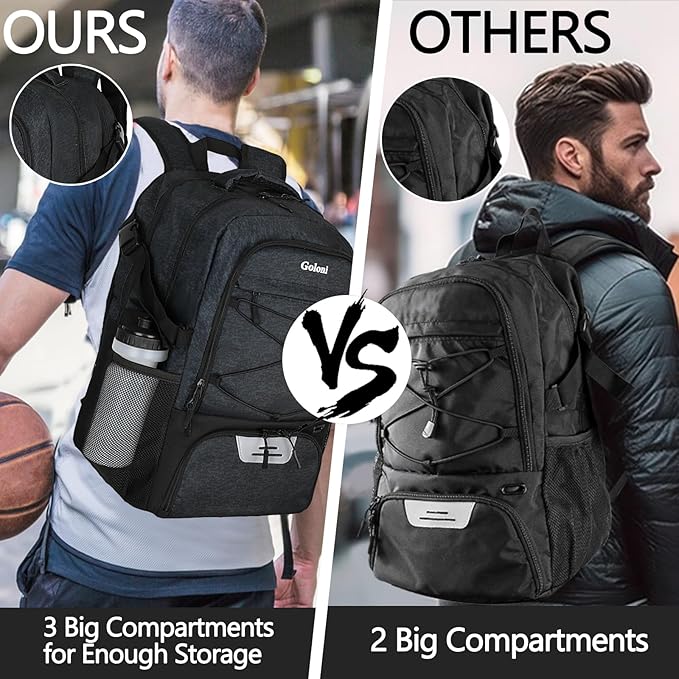 Soccer Backpack for Men and Women,Sports Bag with Ball Compartment,Gym Backpack with Shoe Compartment