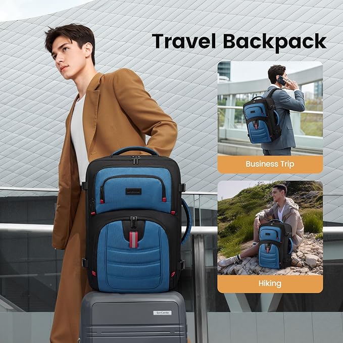 LOVEVOOK 40L Travel Backpack for Men, Airline Approved Carry On Luggage with 3 Packing Cubes, TSA Overnight Bags, Waterproof Personal Item Bag, Weekender Essentials Backpacks fits 17.3" Laptop