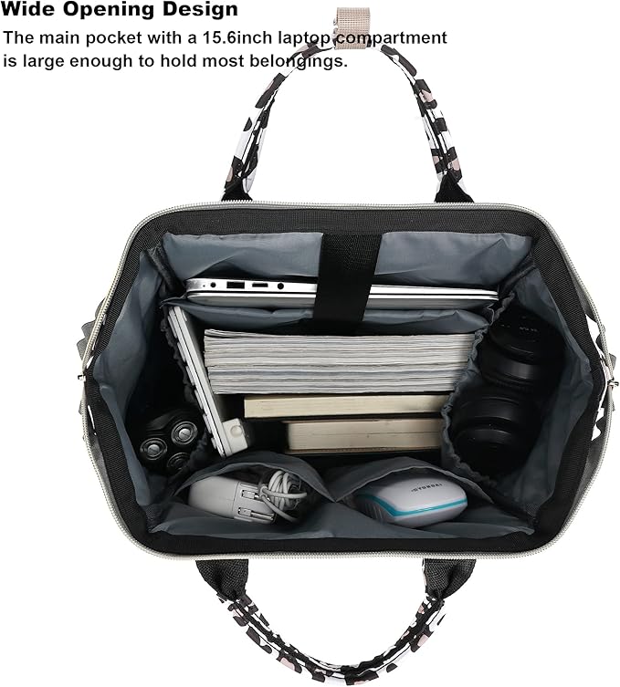 Leopard Laptop Backpack for Women Men, 15.6 inch College School Backpack Bookbag for Work/School/Travel/Business