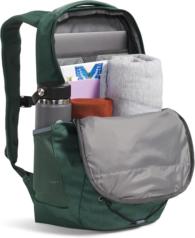 The North Face Jester Everyday Laptop Backpack - Commuter Daypack, Water Repellent, Laptop Sleeve, Duck Green Dark Heather/TNF Black, One Size