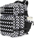25L Tactical Military Backpack Small Travel Rucksack for Men and Women Assault Pack Bug Out Bag Molle Daypack Gym Backpack with Bottle Holder (Black White Checkered)