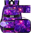 UFNDC Backpack for Girls, 17.5" Water Resistant Cat Galaxy Tie-Dye School Backpacks, Teens Bookbag for Women College Middle