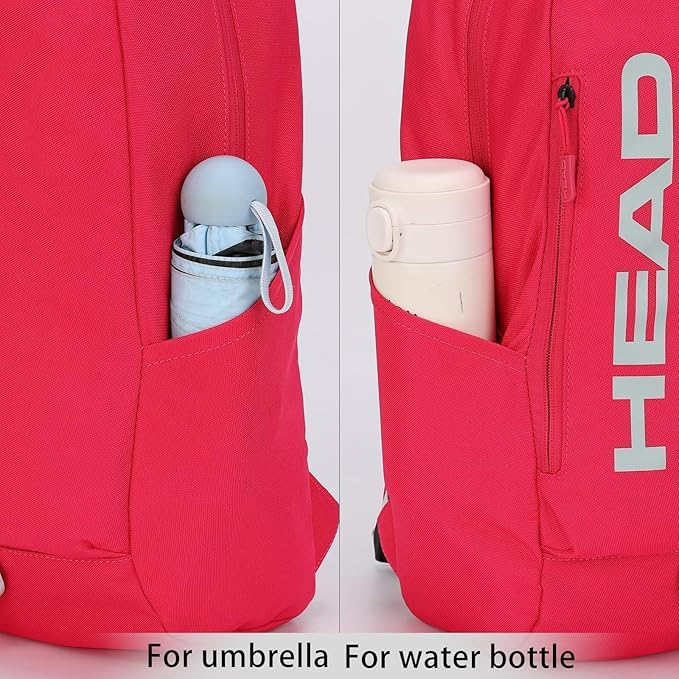 HEAD Waterproof Gym Backpack for Women, Medium Sport Backpack for Hiking/Fitness/Travel/Daily, College Laptop Bag for 15.6 inch Notebook,Red