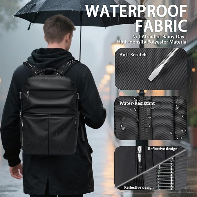 Vacuum Seal Backpack Travel With Pump,60LWater Resistant Business backpack with Waterproof zipper, TSA Friendly,Independent Shoe Compartment - Vacuum Pump Included Carry On Backpacks For Women Men