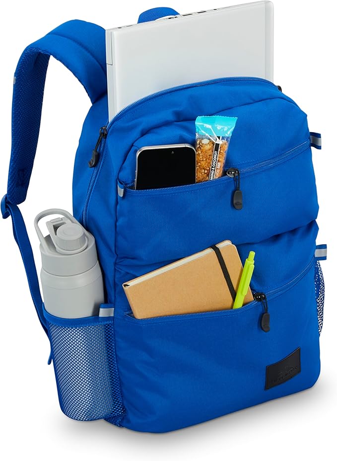High Sierra Everclass Backpack - Travel or Work Laptop Bookbag with 360° Reflectivity, Dual Water Bottle Pockets & Fits Laptops Up To 15.6”, One Size, Cosmic Blue