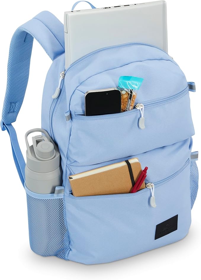 High Sierra Everclass Backpack - Travel or Work Laptop Bookbag with 360° Reflectivity, Dual Water Bottle Pockets & Fits Laptops Up To 15.6”, One Size, Cornflower Blue