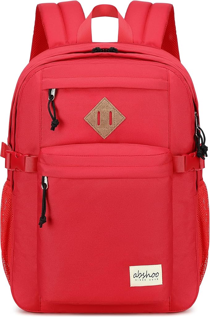 abshoo 32L Backpack for School College Bookbag Middle High School Backpacks Casual Daypack Travel Backpack (Red)
