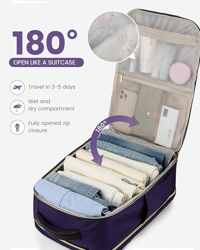 LOVEVOOK 40L Travel Backpack - Carry On & Personal Item for Women & Men, Spacious & Durable with 3 Packing Cubes