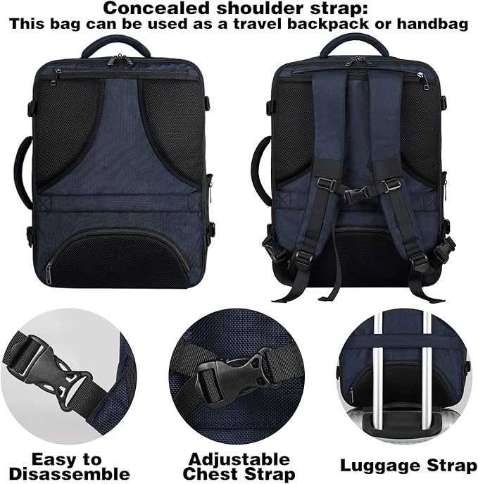 Mogplof Carry On Travel Backpack, Large Flight Approved Traveling Backpack for Women & Men, 40L Anti Theft TSA Friendly Expandable Luggage, Weekender Suitcase Fit for 17/17.3 Inch Laptop